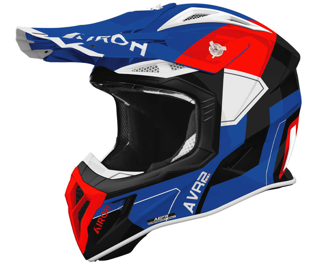 Casque Cross EOLE ADVANCE Bleu/Rouge - Homologué ECE 22.06 - Taille S (55-56 Cm) - Coque ABS - 1400g - Ventilation Multiple