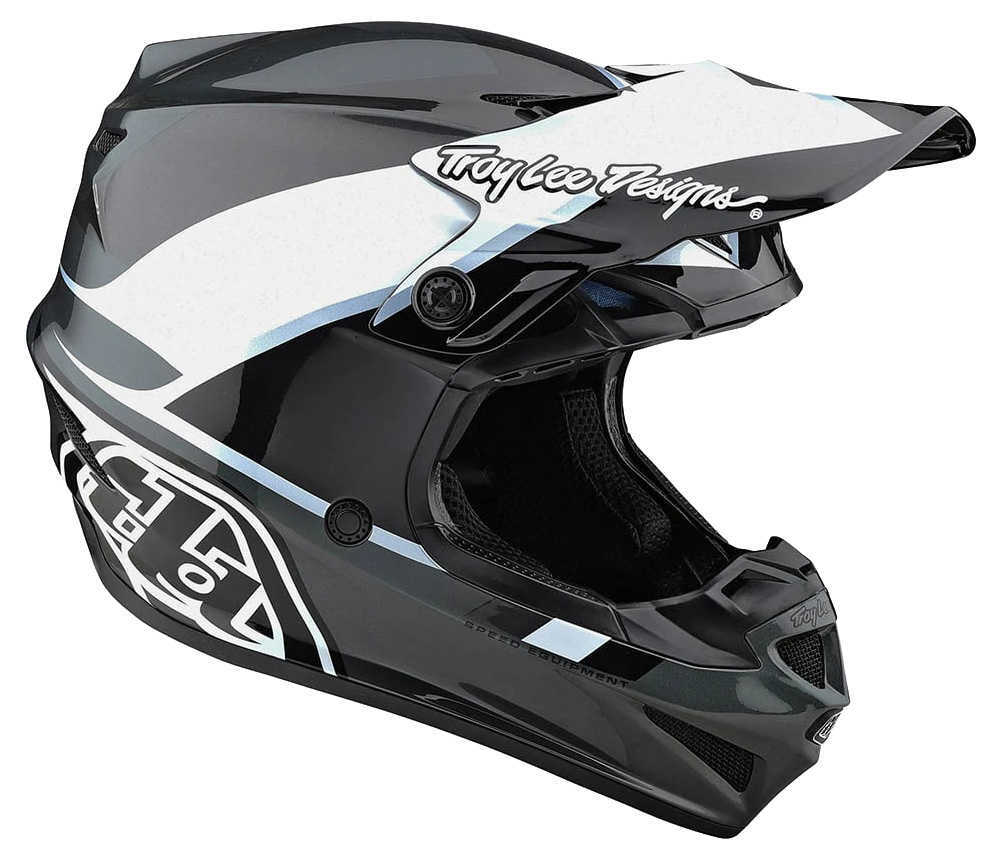 Casque moto cross Troy Lee Designs SE4 Polyacrylite Beta Silver