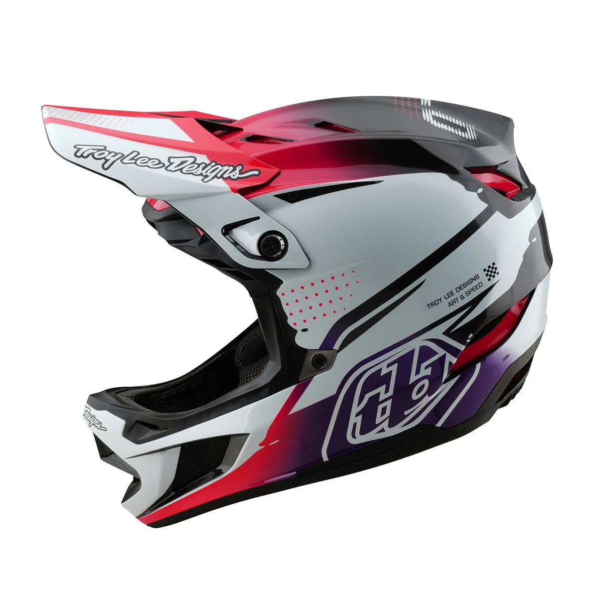 Casque VTT DH Enduro Troy Lee Designs D4 Carbon Drip White - Main Image
