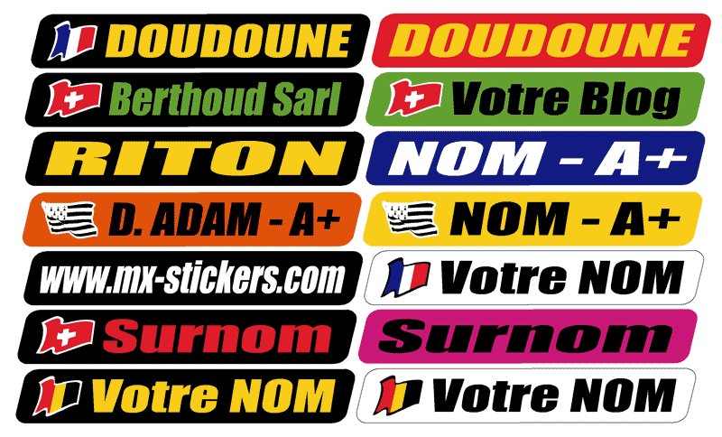 Autocollant moto drapeau France et nom personnalisable - TenStickers