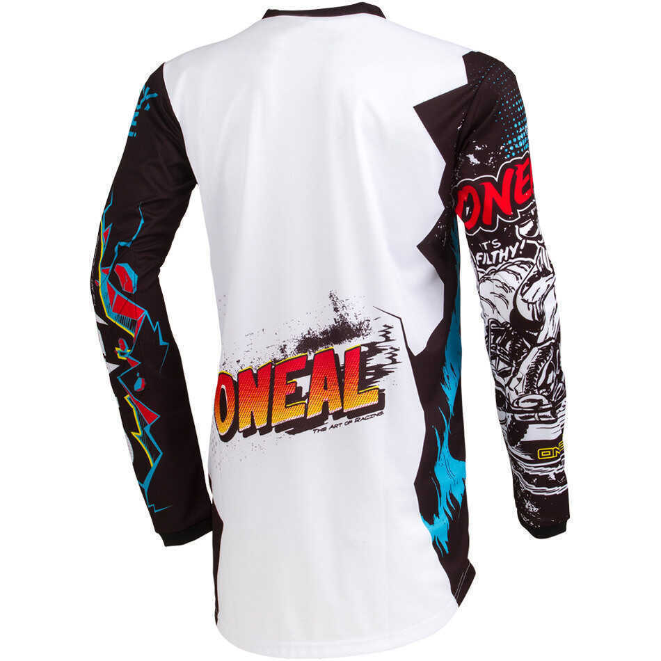 Maillot Moto O'Neal Element Wild Youth Enfant - Noir/gris/rose - Taille FR - Manches Longues - Neuf Avec étiquettes
