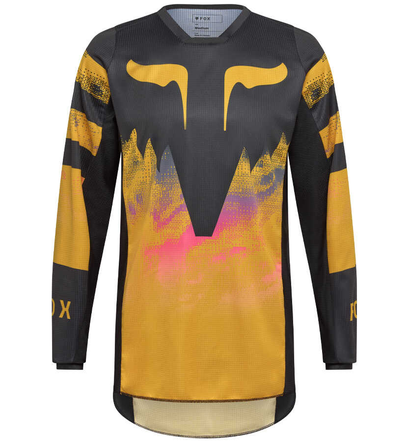 Maillot Fox Motocross – Jaune Néon, Manches Longues, Taille XL, Vintage