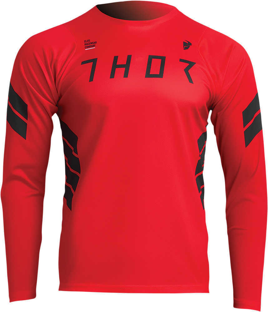 Maillot Motocross Thor Assist Manches Longues - Noir/gris/rouge, Neuf Sous Emballage