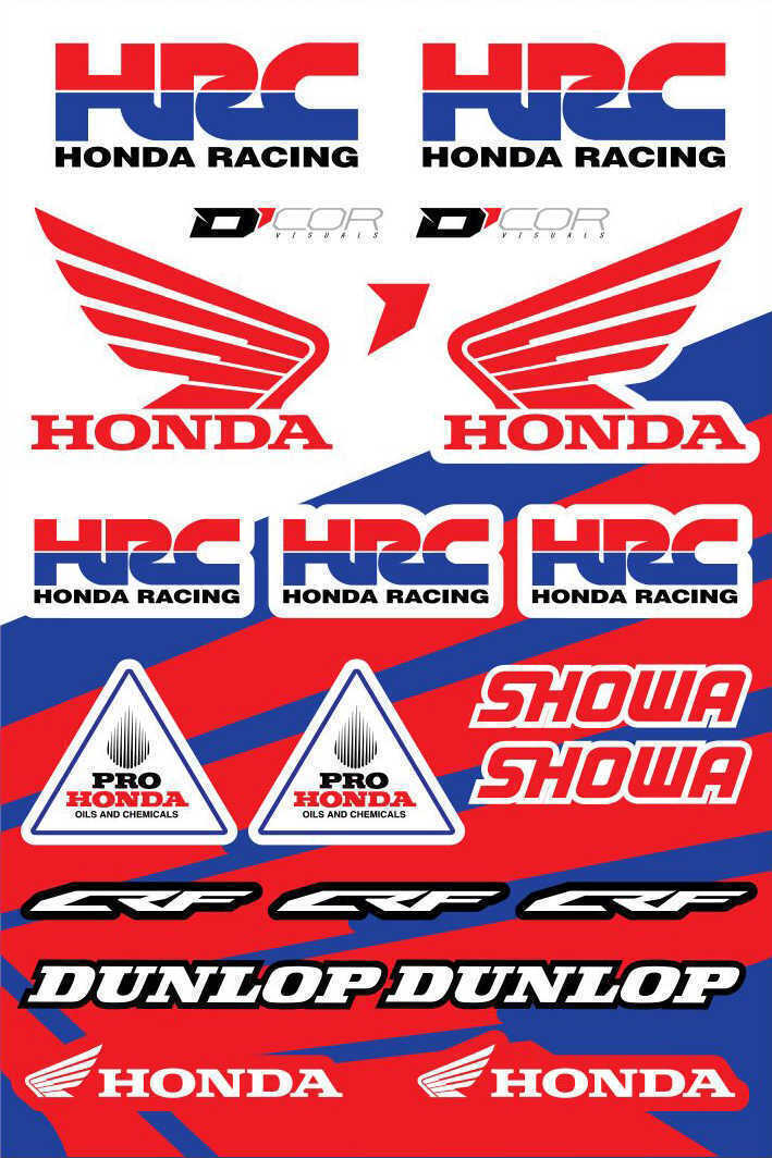 Kit Décalcomanies HRC Tank Racing Pour Moto Honda – 2x Autocollants 3D Vinyles Bleus