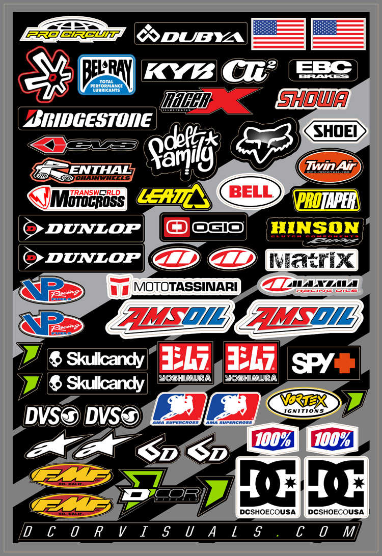 Planche d'autocollants MX Logos