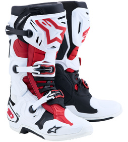 Bottes cross Alpinestars Tech 10 Blanc-Rouge 2027