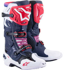 Bottes cross Alpinestars Tech 10 Supervented Navy-Blanc 2024