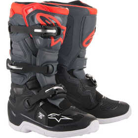 Bottes cross Enfant Alpinestars Tech 7S Gris-Rouge Fluo 2024