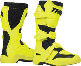 Botte motocross enfant ALPINESTARS Tech 3S noir jaune et rouge fluo