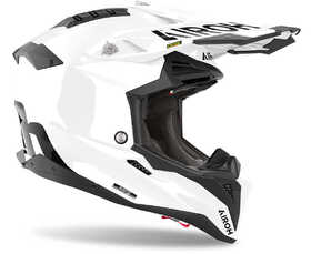 Casque cross Airoh Aviator 3 Color White Gloss 2024 Côté