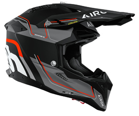 Casque cross Airoh Aviator 3 Leader Orange Mat 2026 Côté