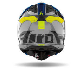 Casque cross Airoh Aviator 3 Push Blue Gloss 2024 Derrière