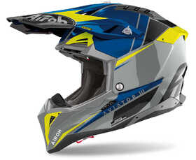 Casque cross Airoh Aviator 3 Push Blue Gloss 2024