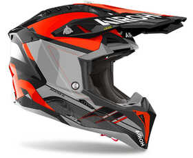 Casque cross Airoh Aviator 3 Saber Orange Gloss 2024 Côté