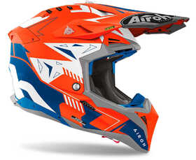 Casque cross Airoh Aviator 3 Spin Orange Fluo Matt 2024 Côté