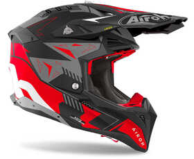 Casque cross Airoh Aviator 3 Spin Red Matt 2024 Côté