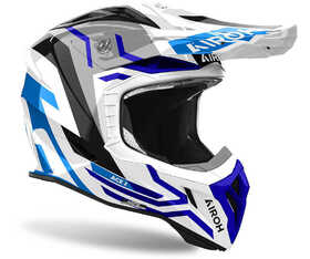 Casque cross Airoh Aviator Ace 2 Ground Blue Gloss 2024 Côté