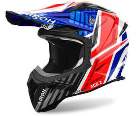 Casque cross Airoh Aviator Ace 2 Proud Blue-Red Gloss 2024