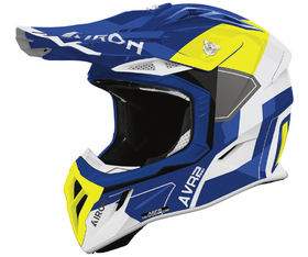 Casque cross Airoh Aviator Ace 2 Shield Bleu-Jaune Gloss 2026