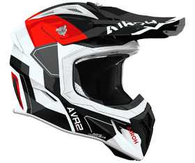 Casque cross Airoh Aviator Ace 2 Shield Rouge Gloss 2026 Côté