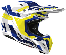 Casque cross Airoh Twist 3 Dynasty Bleu-Jaune Gloss 2026 Côté