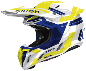Casque cross Airoh Twist 3 Dynasty Bleu-Jaune Gloss 2026