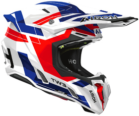Casque cross Airoh Twist 3 Dynasty Rouge-Bleu Gloss 2026 Côté