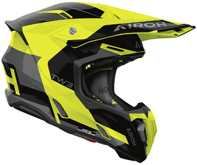 Casque cross Airoh Twist 3 Fancy Jaune Gloss 2026 Côté