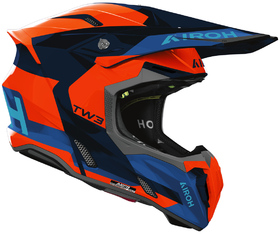 Casque cross Airoh Twist 3 Fancy Orange Mat 2026 Côté