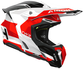 Casque cross Airoh Twist 3 Fancy Rouge Gloss 2026 Côté