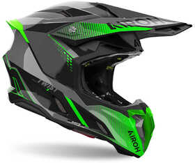 Casque cross Airoh Twist 3 Shard Green Gloss 2024 Côté