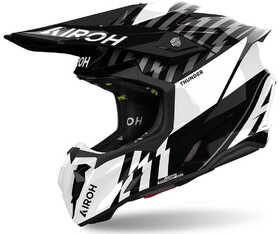 Casque cross Airoh Twist 3 Thunder Black-White Gloss 2024