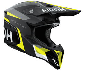 Casque cross Airoh Wraaap Conquer Jaune Mat 2026 Côté