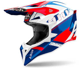 Casque cross Airoh Wraaap Feel Blue-Red Gloss 2024