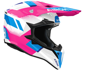 Casque cross Airoh Wraaap Vision Rose Gloss 2026 Côté