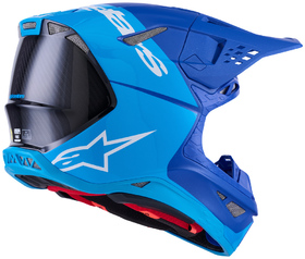 Casque cross Alpinestars Supertech S-M10 Flood Bleu 2026 Côté