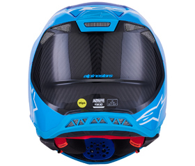 Casque cross Alpinestars Supertech S-M10 Flood Bleu 2026 Derrière