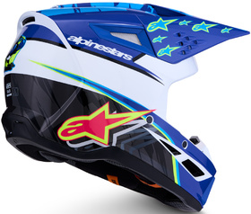 Casque cross Alpinestars S-M3 Falcon Bleu 2027 Côté