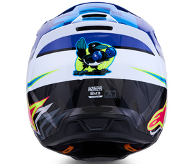 Casque cross Alpinestars S-M3 Falcon Bleu 2027 Derrière