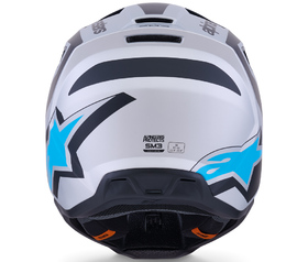 Casque cross Alpinestars S-M3 Heat Silver 2026 Derrière