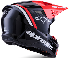Casque cross Alpinestars S-M3 Radium Noir-Rouge 2026 Côté