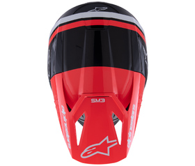 Casque cross Alpinestars S-M3 Radium Noir-Rouge 2026 Dessus