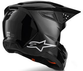 Casque cross Alpinestars S-M3 Solid Noir 2026 Côté