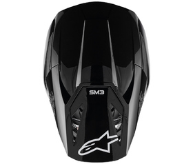 Casque cross Alpinestars S-M3 Solid Noir 2026 Dessus