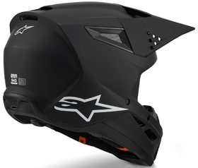 Casque cross Alpinestars S-M3 Solid Noir Mat 2026 Côté