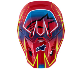 Casque cross Alpinestars S-M7 Cast Rouge 2027 Dessus