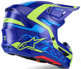 Casque cross Alpinestars S-M7 Deed Bleu 2026 Côté