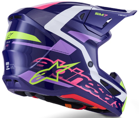 Casque cross Alpinestars S-M7 Deed Violet 2026 Côté