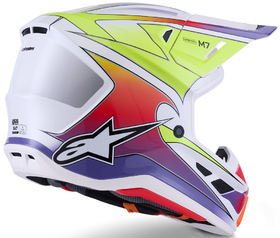 Casque cross Alpinestars S-M7 Fuse Blanc 2026 Côté