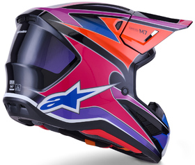 Casque cross Alpinestars S-M7 Fuse Bleu 2026 Côté